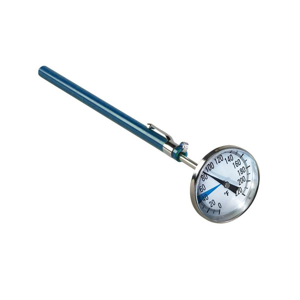 SmartChoice thermometer in a compost pile helps monitor warmth during composting.