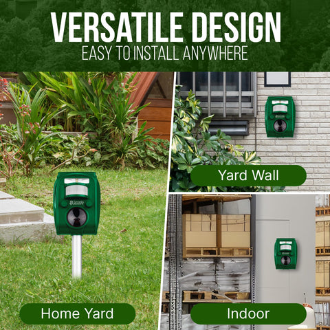 Smartify Creations rainproof outdoor deterrent endures seasons while protecting garden.