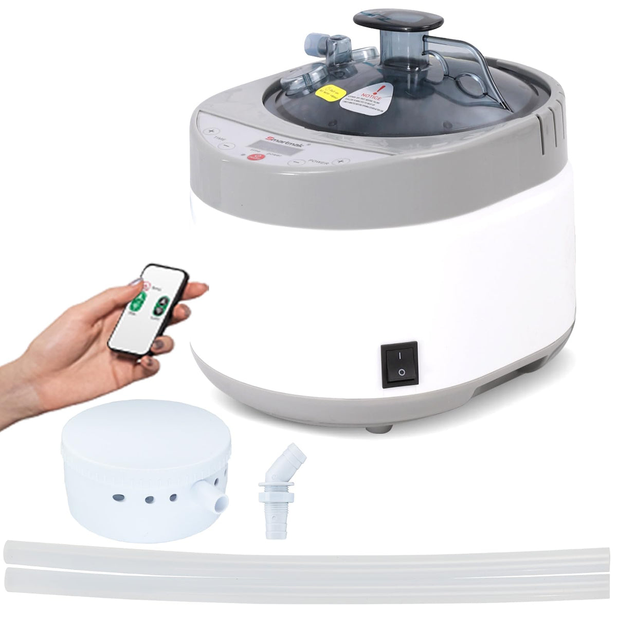 Smartmak sauna steamer with 4L capacity for home spa sessions.