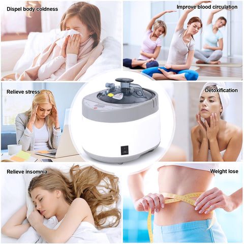 Smartmak sauna steamer for aromatherapy uses with herbal box.