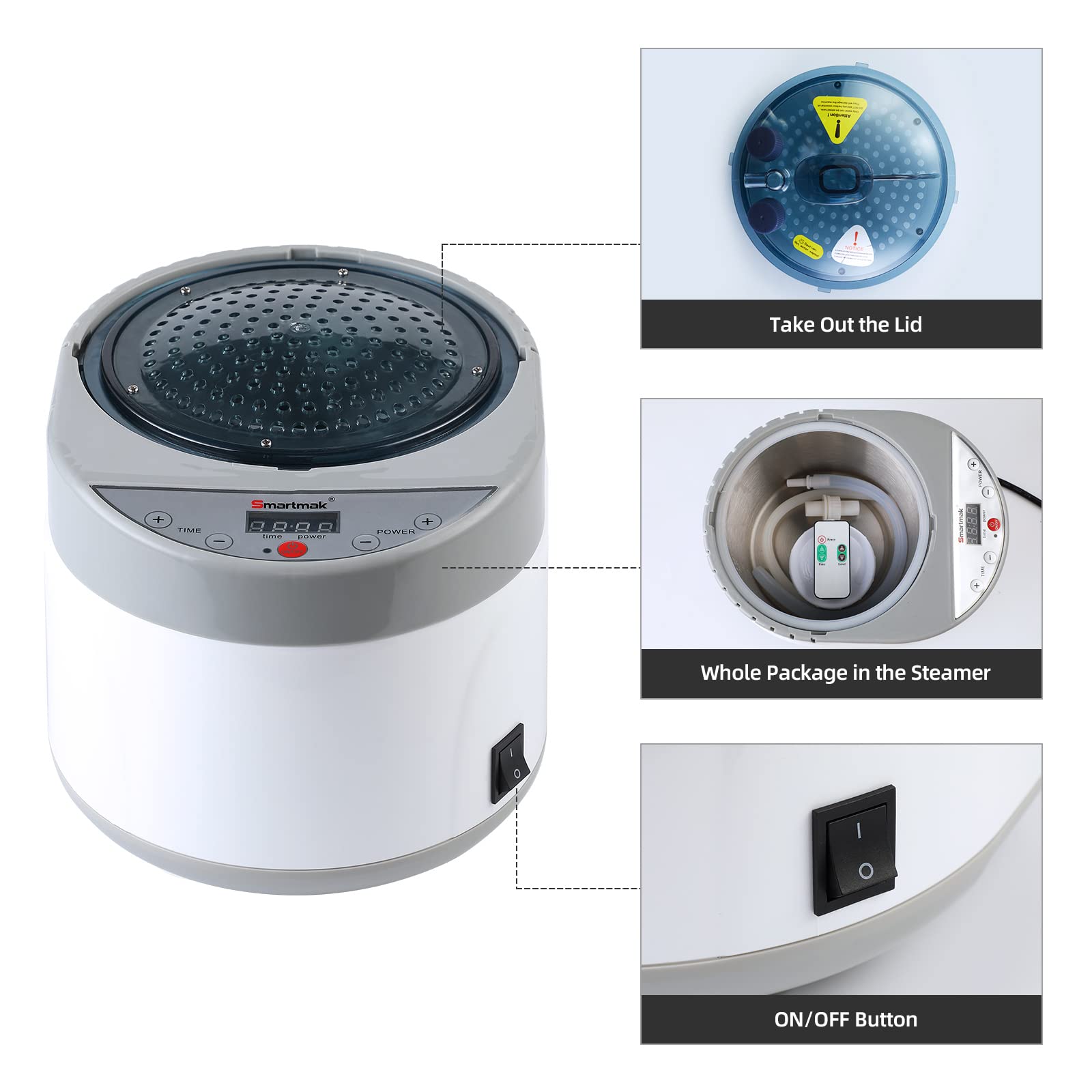 Smartmak sauna steamer stainless steel liner for durable, safe steaming.