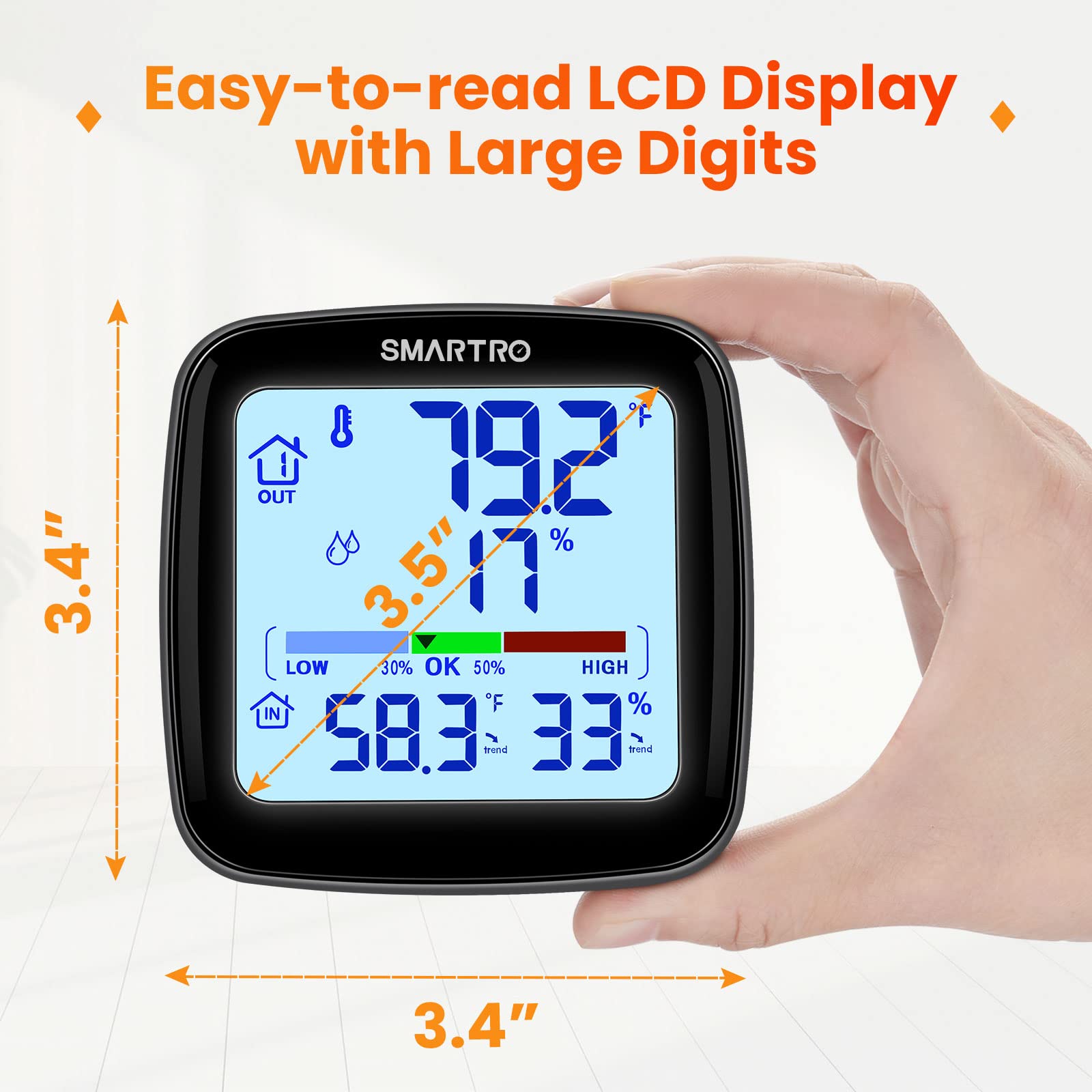 SMARTRO SC92 wireless sensors connection enables multi‑location monitoring up to 200 ft
