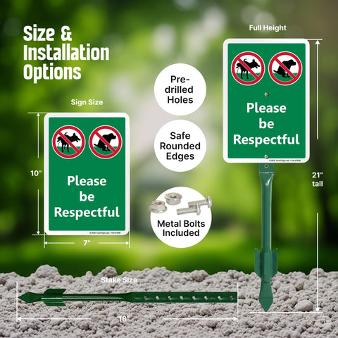 SmartSign 18-inch stake supporting a stable yard display