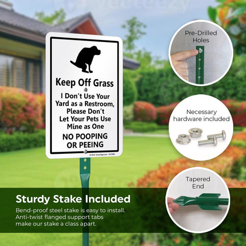 SmartSign 21-inch tall sign kit highlights clear lawn boundary messaging.