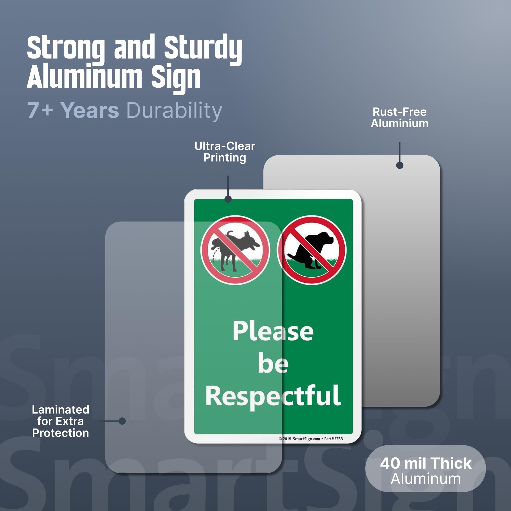 SmartSign 40 mil aluminum sign highlighting durability for outdoor use