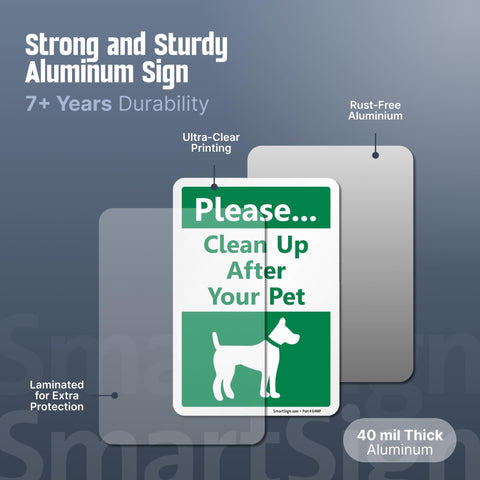 SmartSign assembled dog poop sign kit for outdoor display.