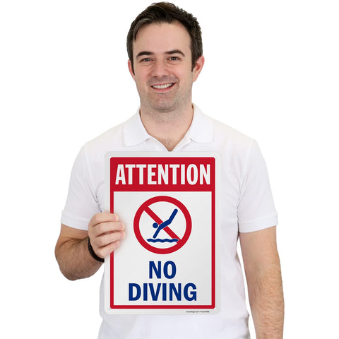SmartSign four corner holes for effortless mounting around pool areas.