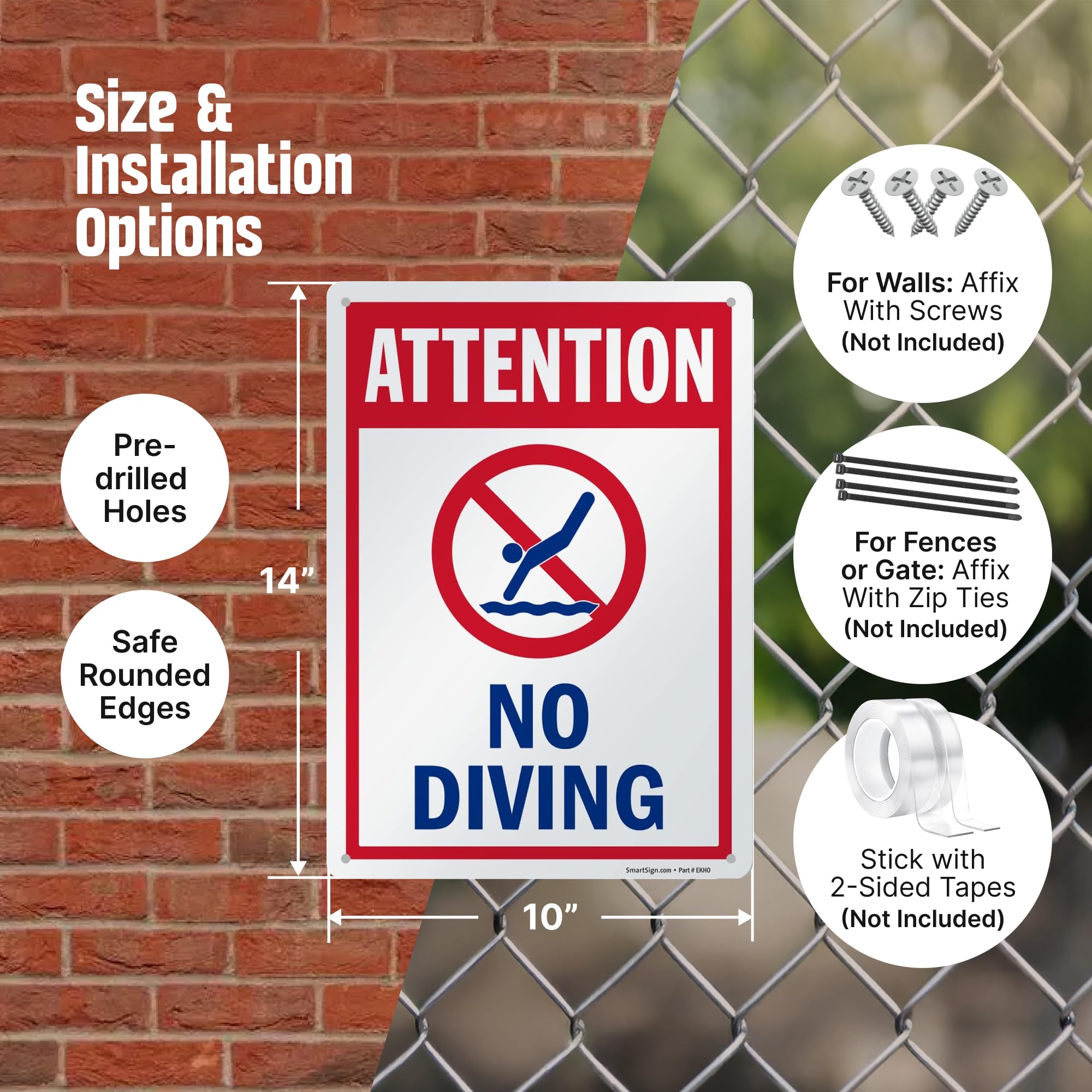 SmartSign rustproof aluminum panel close-up, ideal for coastal or humid environments.