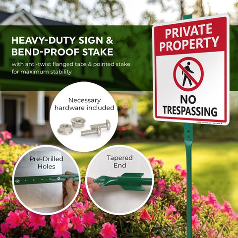 SmartSign bend-proof stake guards against damage in wind