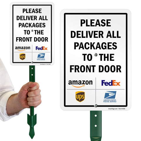 SmartSign delivery front door yard sign with 40 mil aluminum for lasting outdoor use