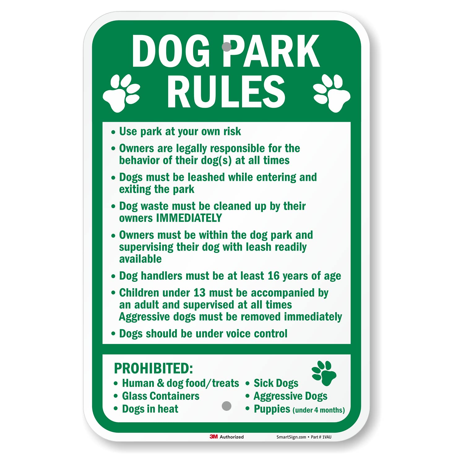 SmartSign dog park rules sign for clear guidance at parks