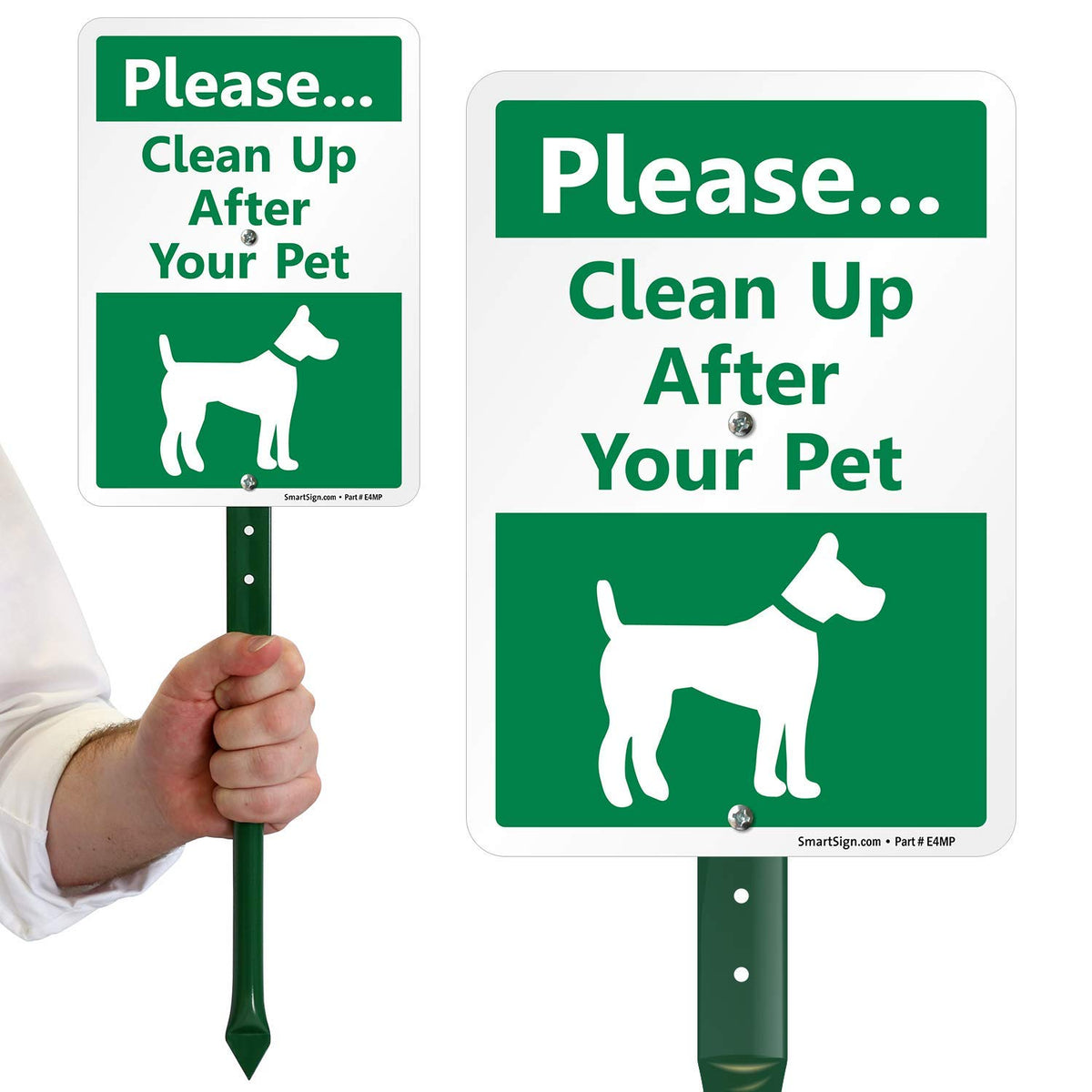 SmartSign dog poop yard sign with 40 mil aluminum for weatherproof durability.