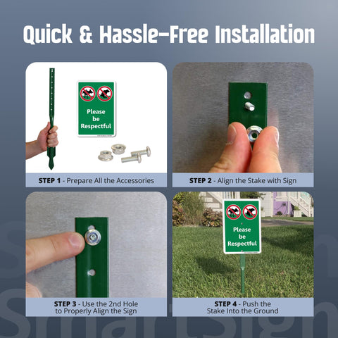 SmartSign ground installation demonstrating tool-free setup