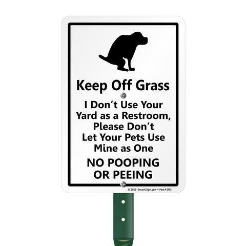 SmartSign Keep Off Grass sign on sturdy stake for weatherproof lawn guidance.