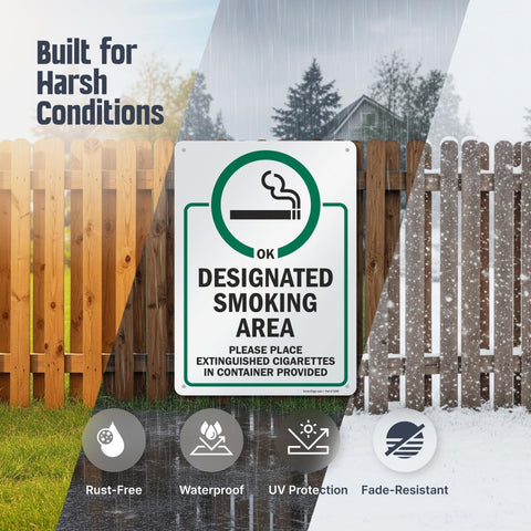 SmartSign laminated sign protects graphics against weather.