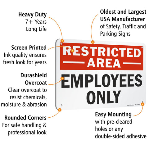 SmartSign laminated graphics protect readability on a 7x10 aluminum sign.