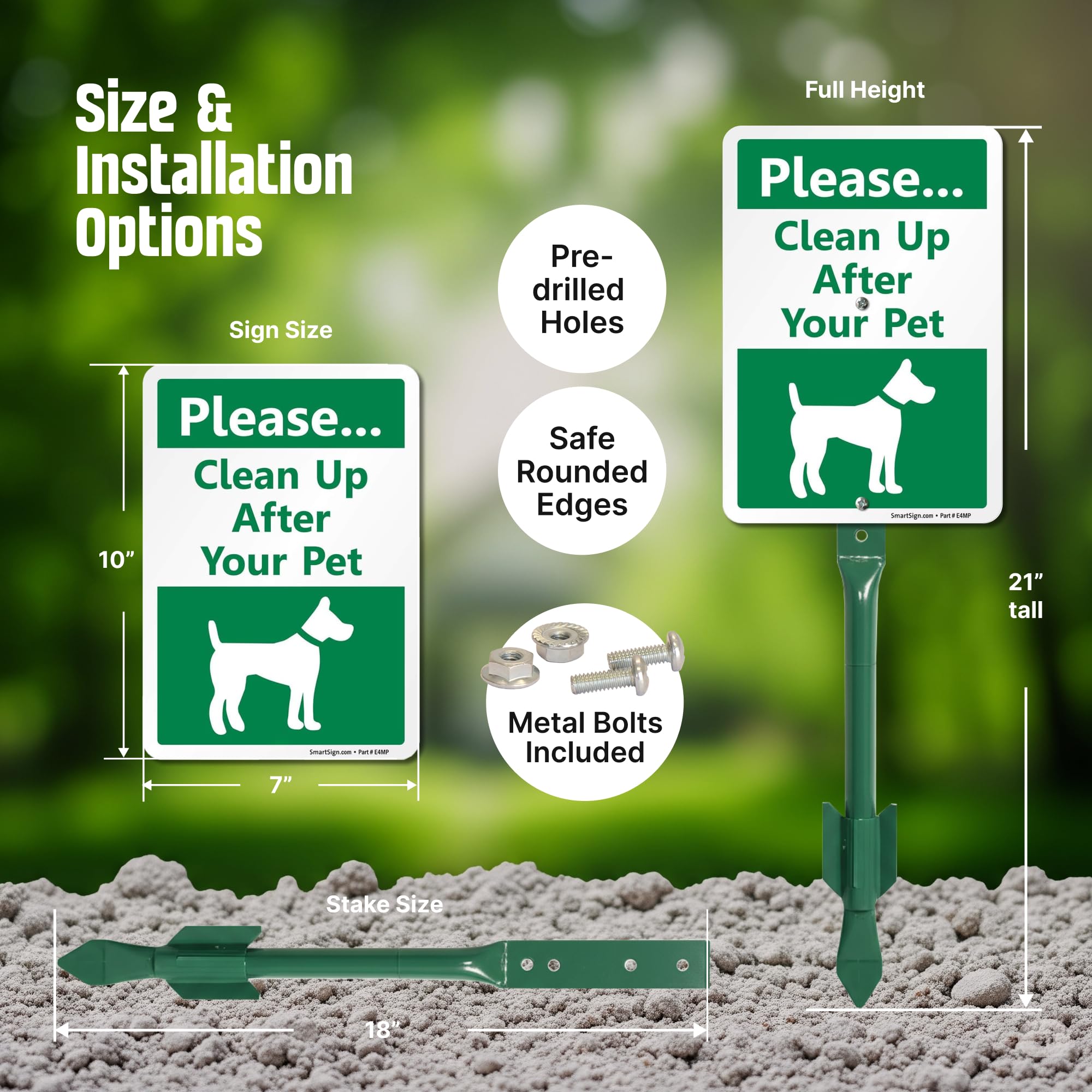 SmartSign laminated graphics protect the sign against rain and graffiti.