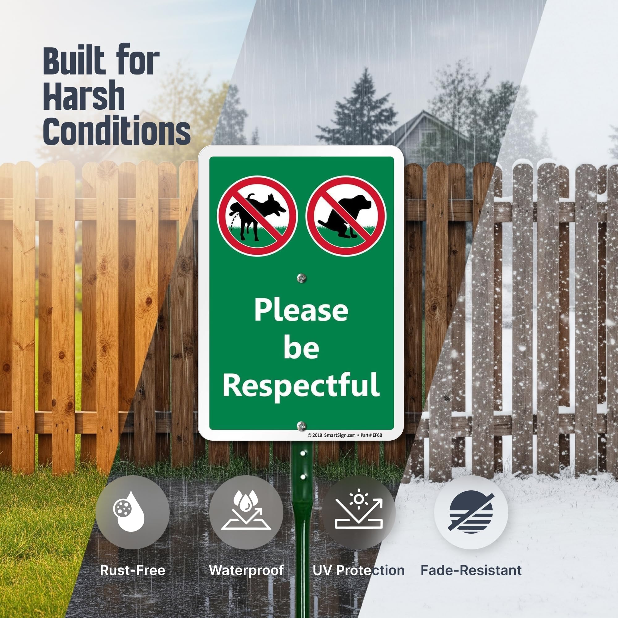 SmartSign laminated yard sign closeup showing weatherproof graphics