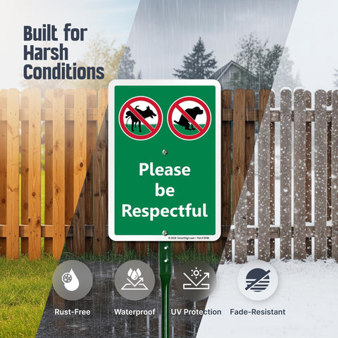 SmartSign laminated yard sign closeup showing weatherproof graphics