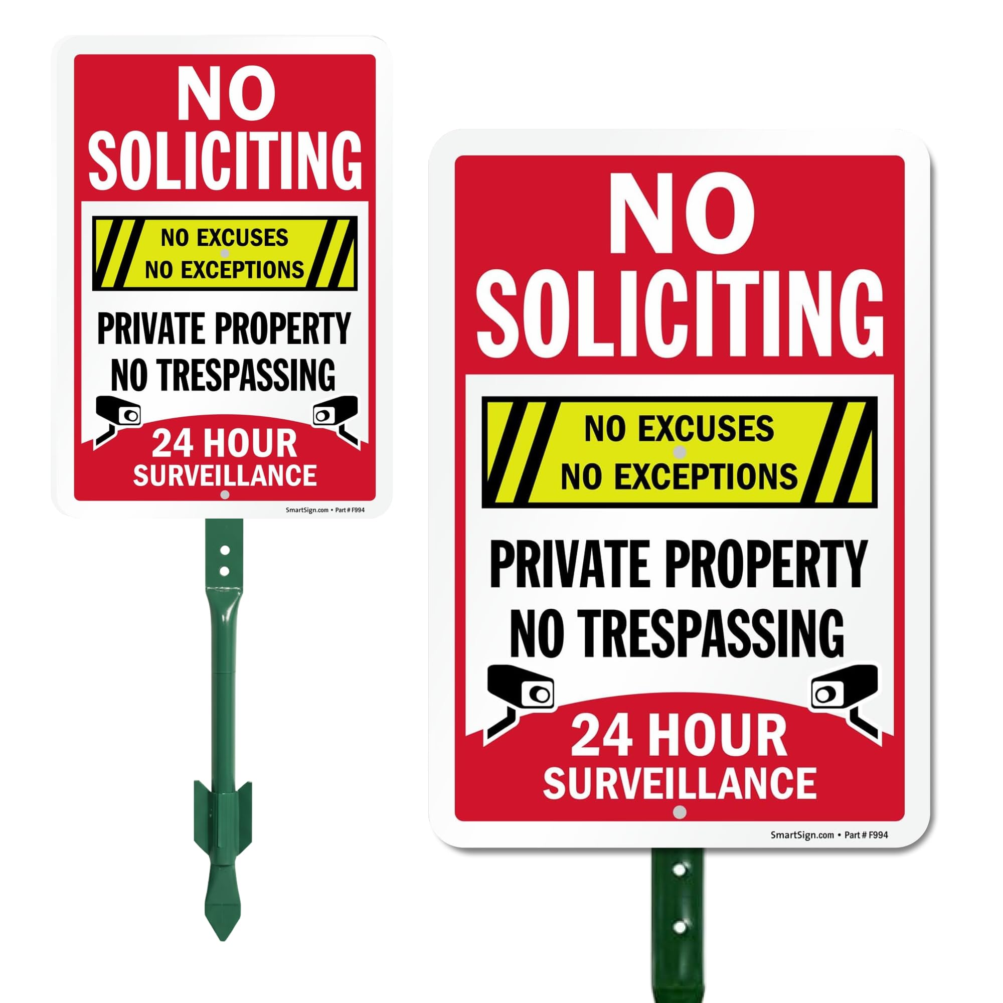 SmartSign no-soliciting yard sign front view clearly marks private property.