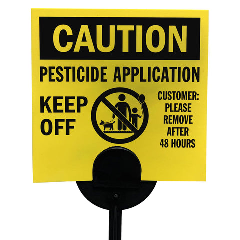 SmartSign pesticide sign 4x4 at yard entrance for clear treated-area warning.