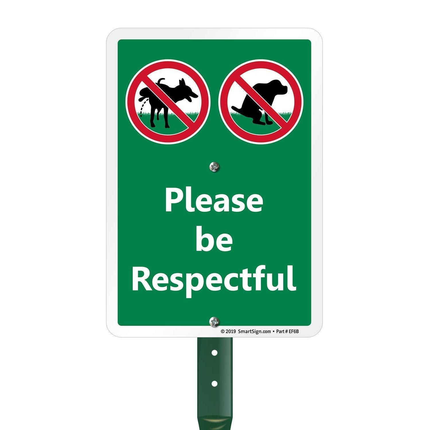 SmartSign Please Be Respectful yard sign with a 21-inch stake for clear yard messaging