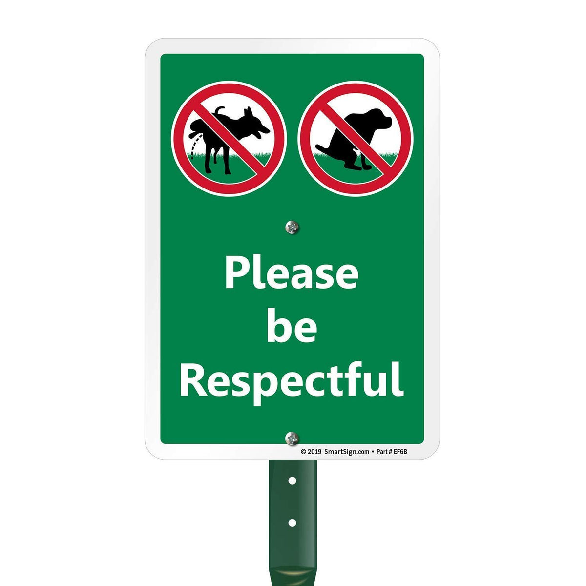 SmartSign Please Be Respectful yard sign with a 21-inch stake for clear yard messaging