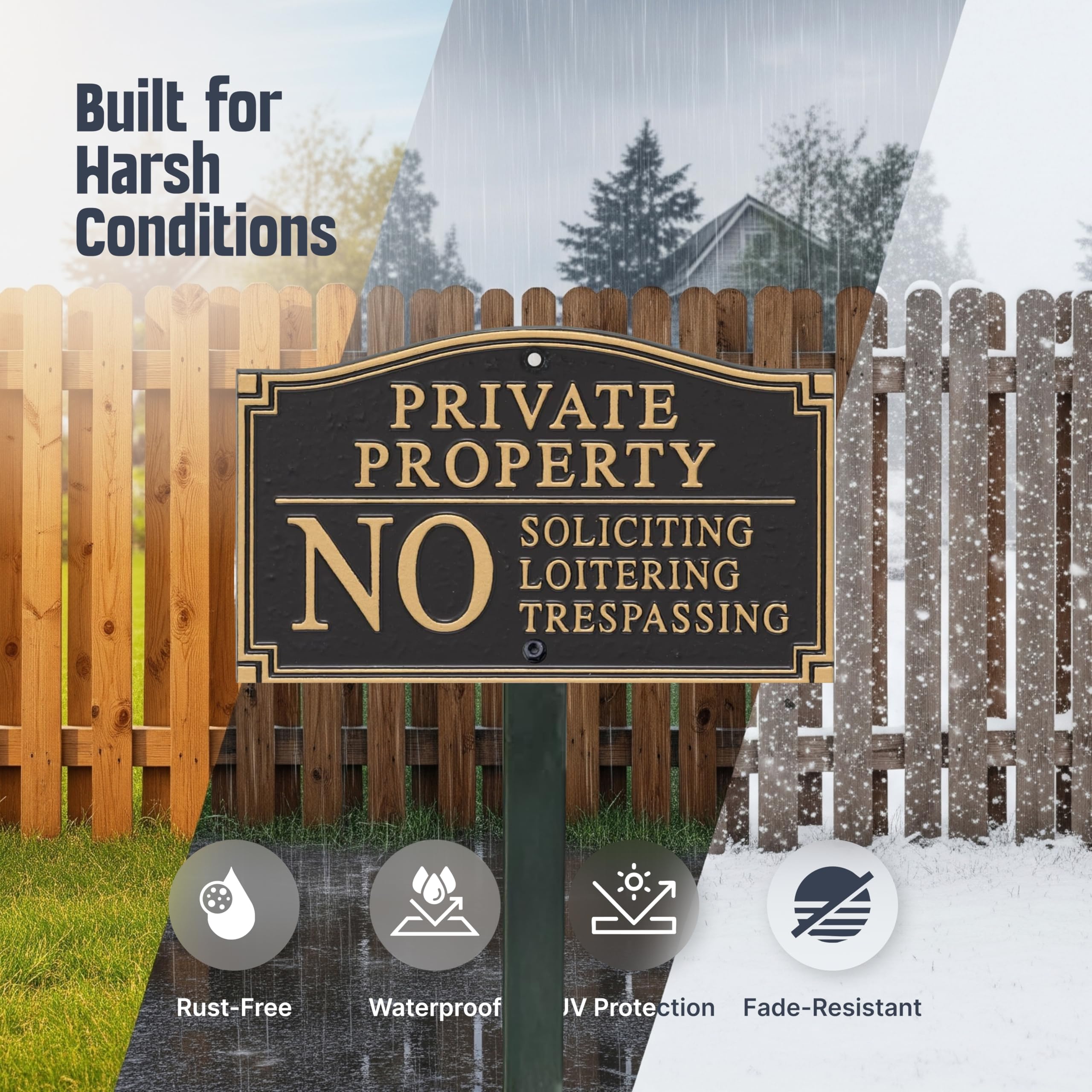 SmartSign private property plaque clearly states no soliciting for effective boundary communication