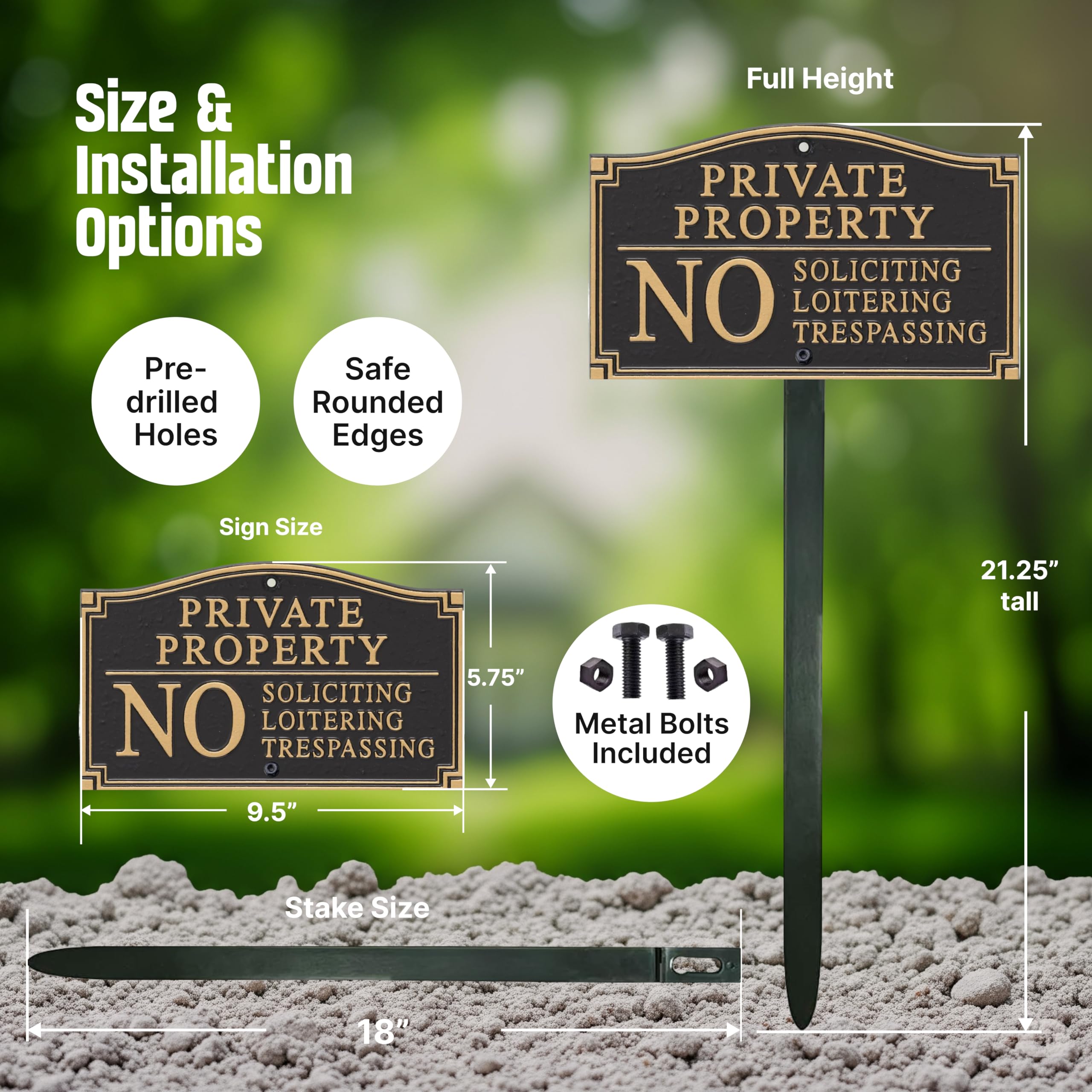SmartSign yard sign showing no trespassing notice for property protection