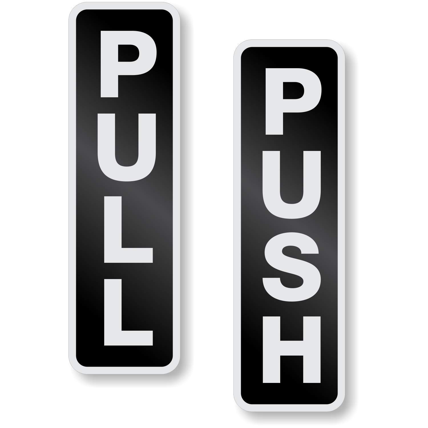SmartSign push-pull door sign kit in anodized black for clear doorway guidance outdoors.