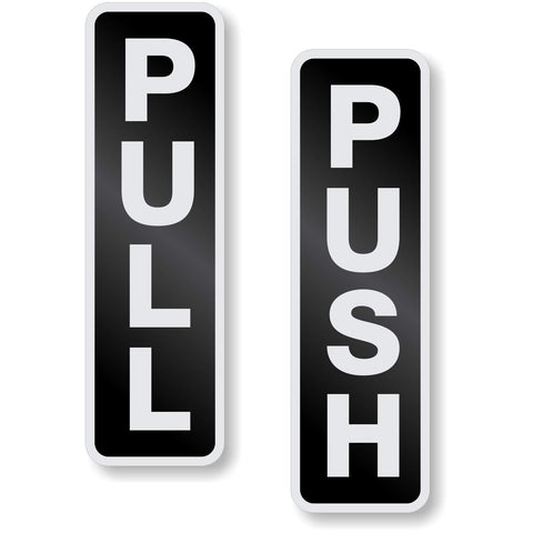 SmartSign push-pull door sign kit in anodized black for clear doorway guidance outdoors.