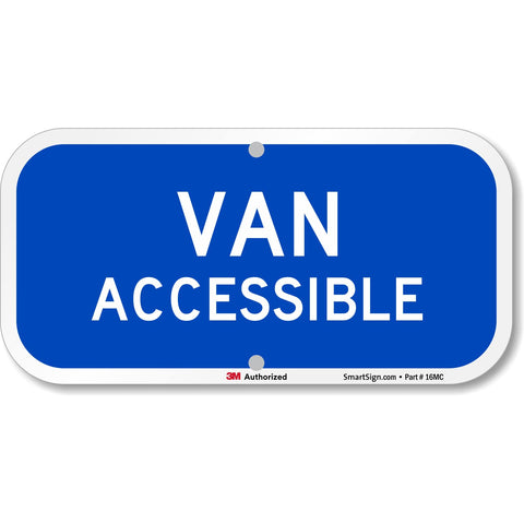 SmartSign Van Accessible Sign, 6x12 inch, outdoor visibility for parking and access areas.