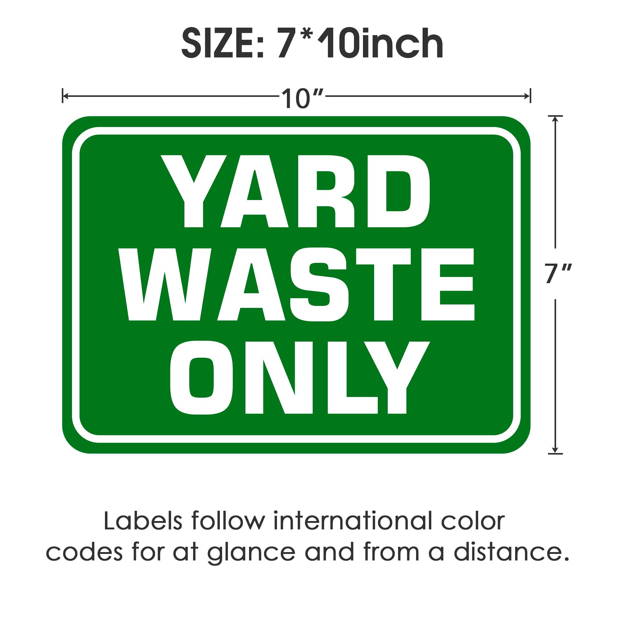 SMASMILE yard waste sign clearly visible on a bin for quick sorting