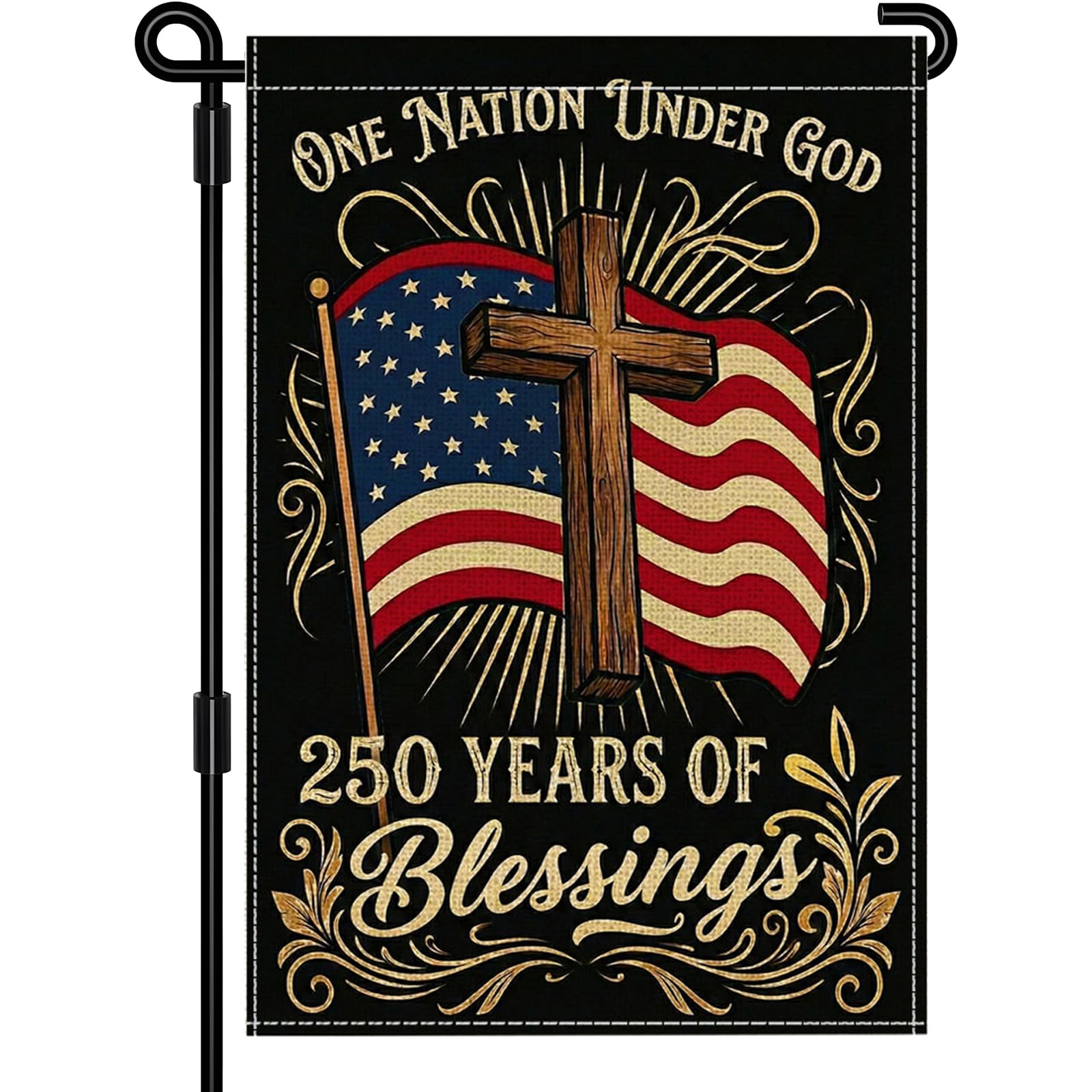 SMBLCE 250-years flag, front view, ideal for bright outdoor patriotic displays.