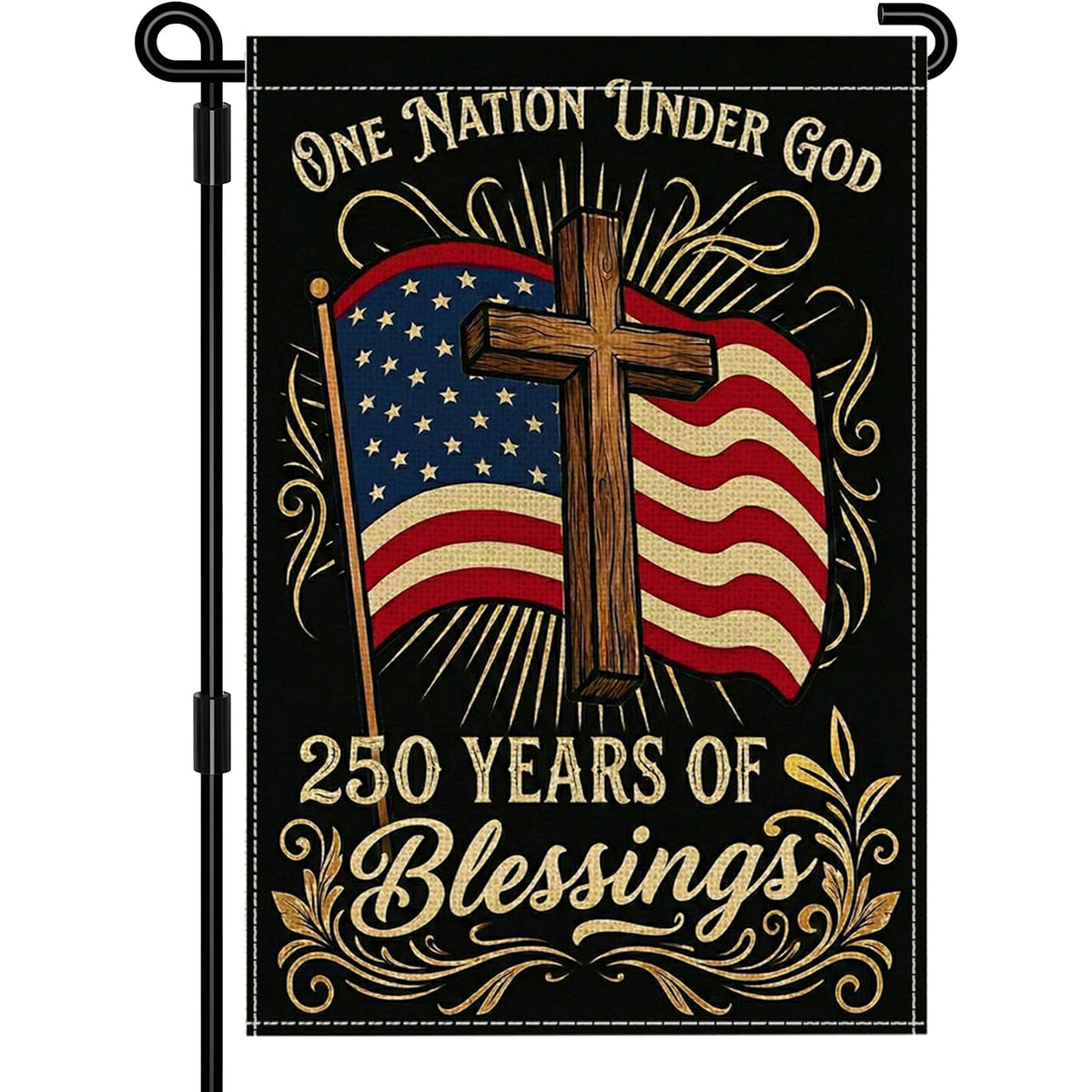 SMBLCE 250-years flag, front view, ideal for bright outdoor patriotic displays.