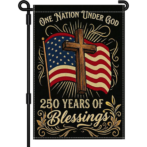 SMBLCE 250-years flag, front view, ideal for bright outdoor patriotic displays.