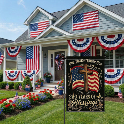 SMBLCE flowing American flag pattern adds dynamic patriotic flair.