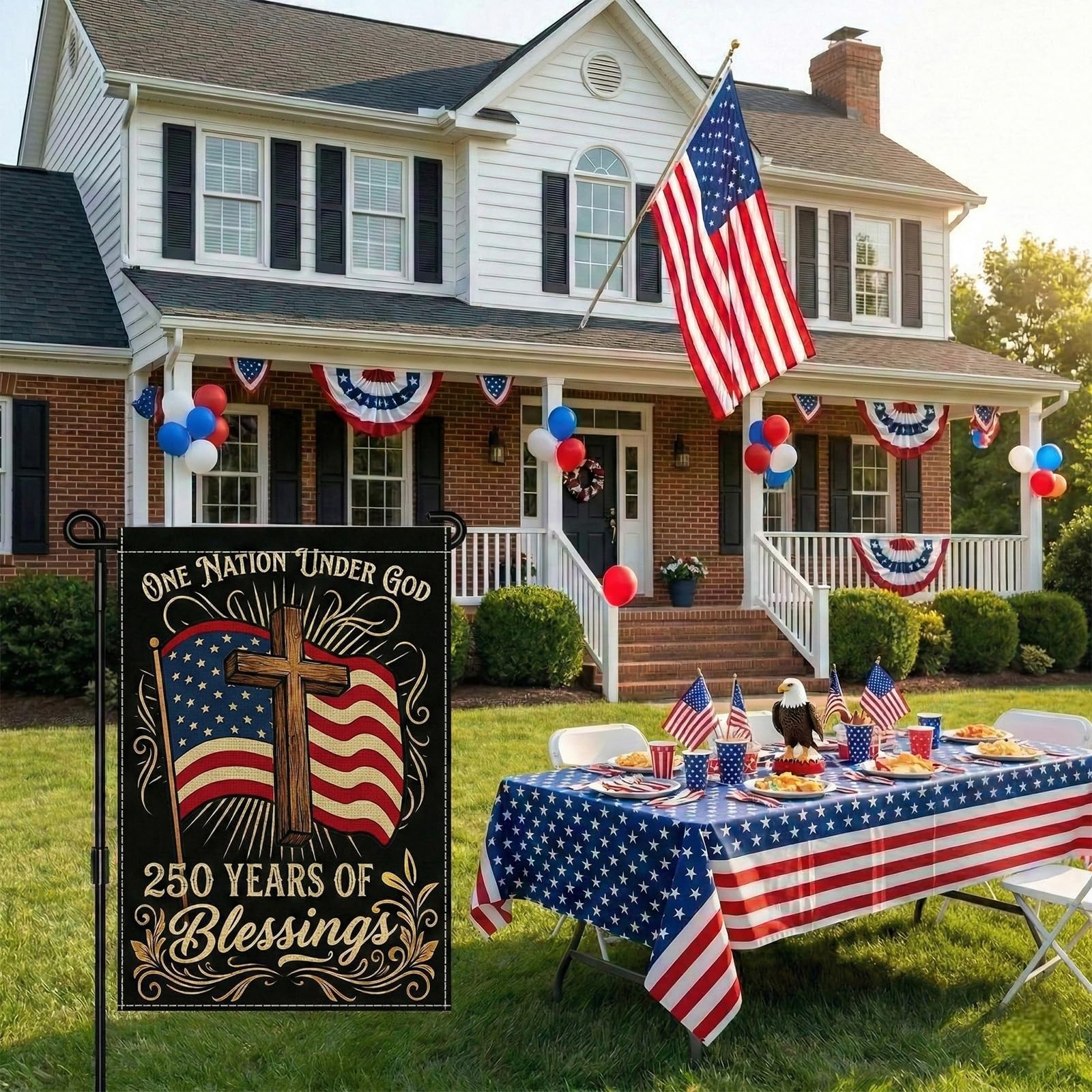 SMBLCE garden flag stands-ready display for yards and porches.