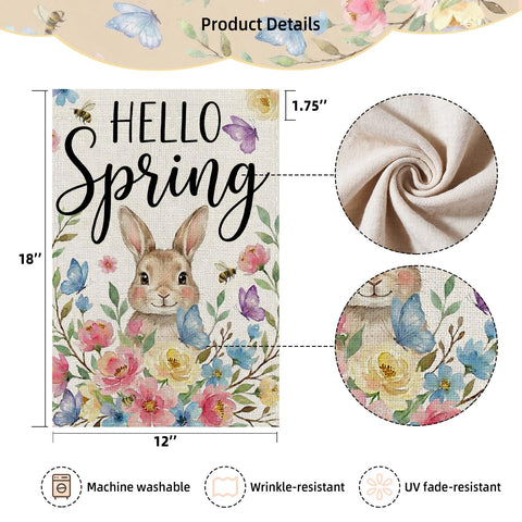 SMBLCE Hello Spring flag's Easter design adds seasonal charm outdoors