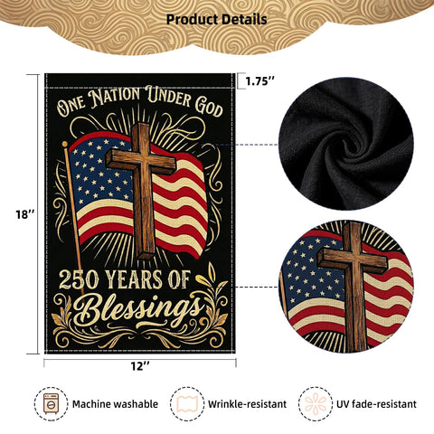 SMBLCE navy background and flag pattern creates bold outdoor backdrop.