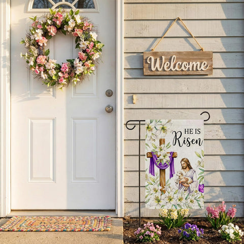 SMBLCE 12x18 outdoor flag enhances seasonal ambiance on decks and porches.