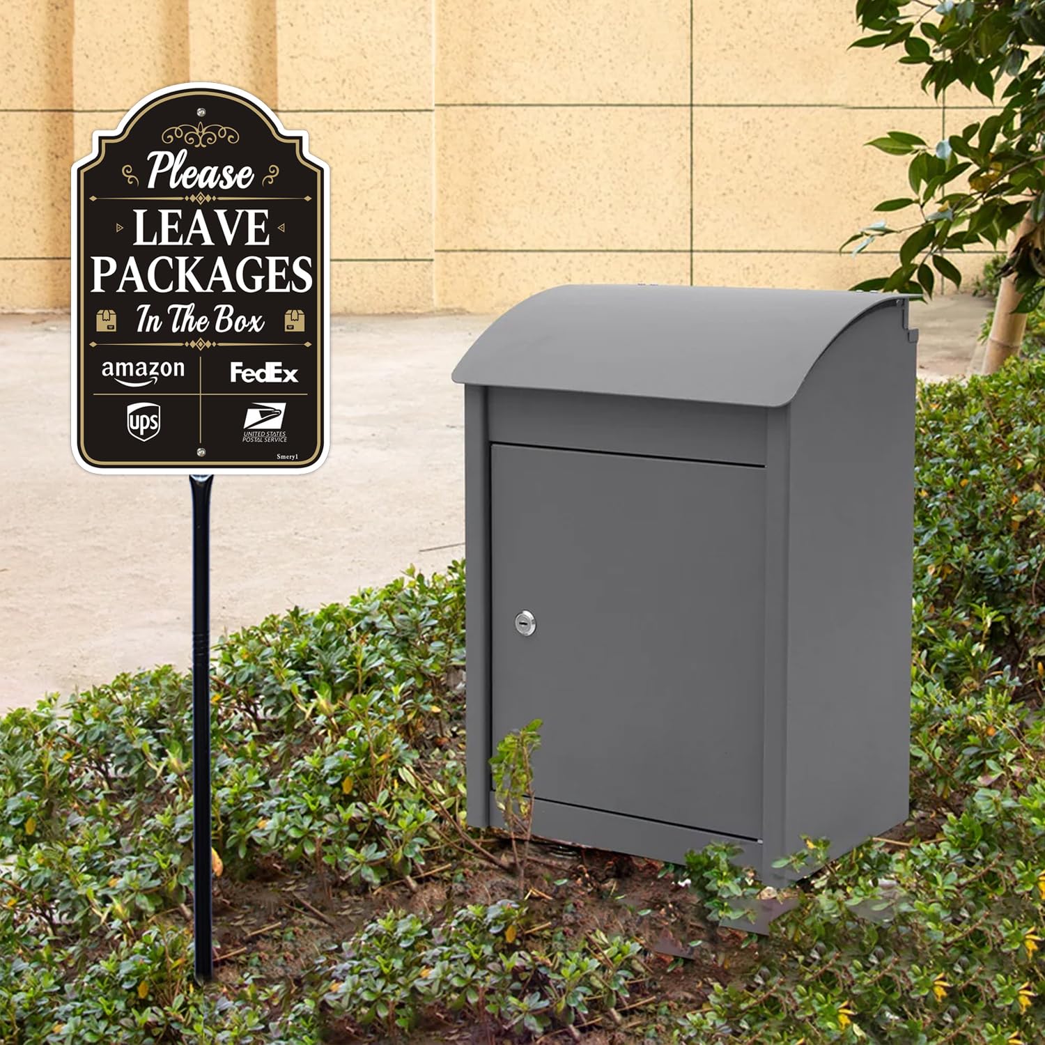 Smeryl rust-free aluminum construction withstands outdoor use.