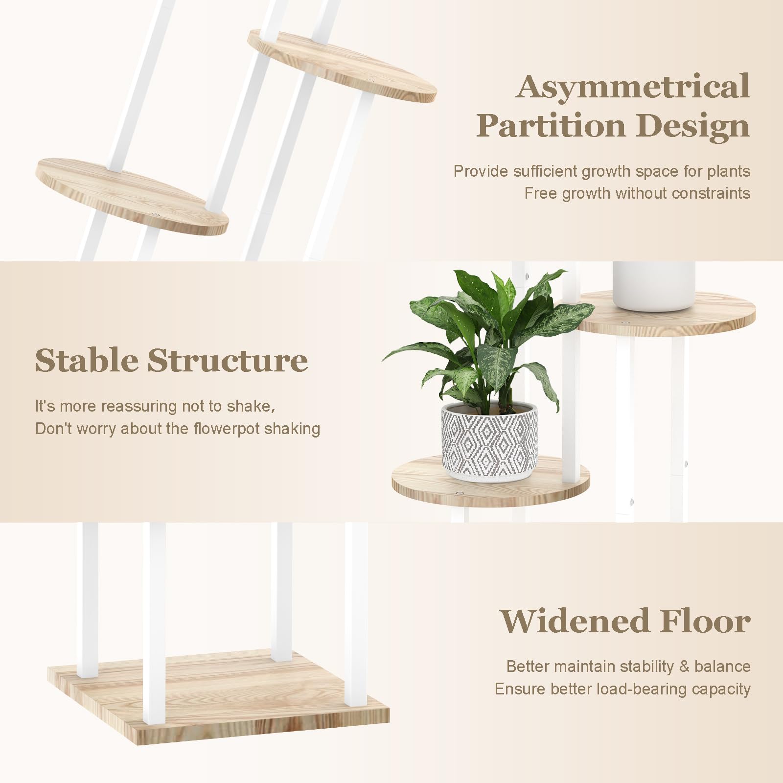 SMFANLIN plant stand features anti-slip pads for stable placement on any floor