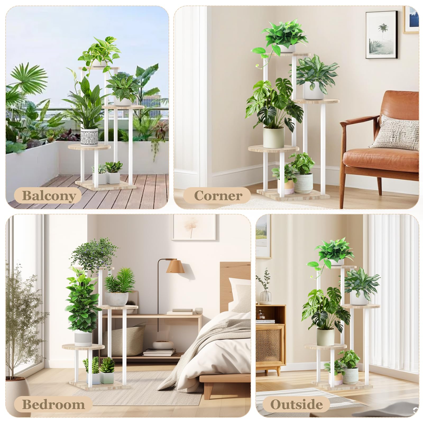 SMFANLIN 4-tier stand suits small plants and decor pieces alike