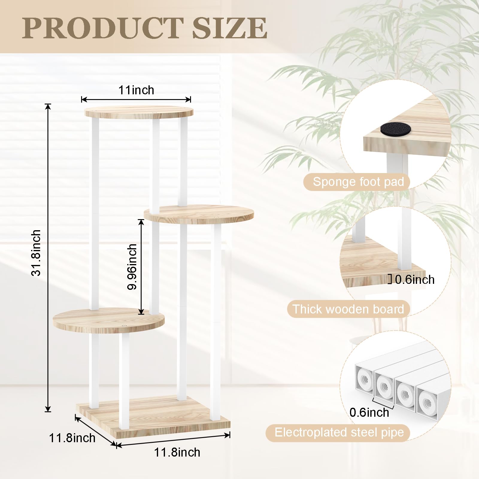 SMFANLIN plant stand wood metal contrast adds modern charm while supporting pots