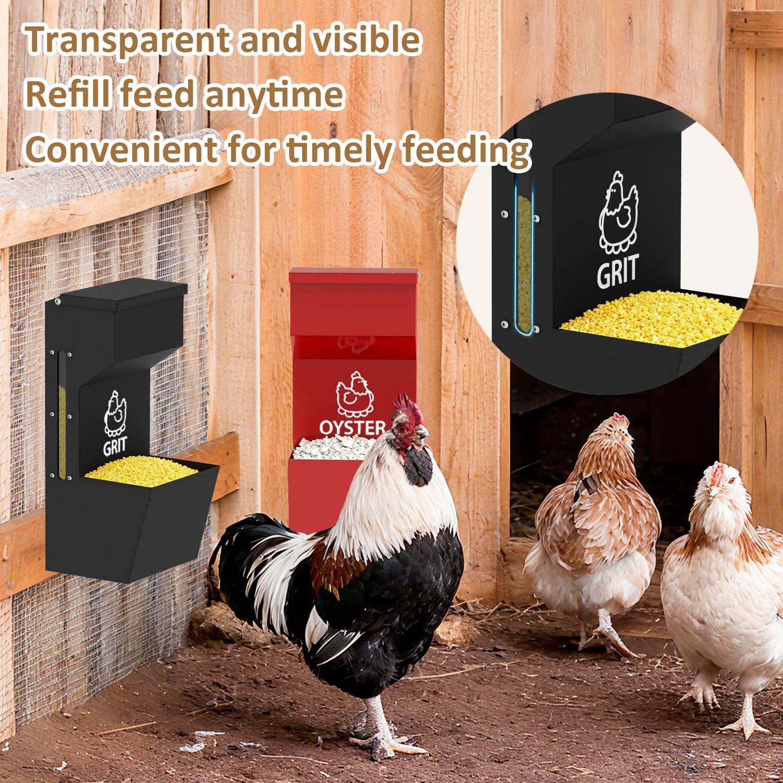 SMFANLIN rain-proof lid and drainage holes keep feed dry.