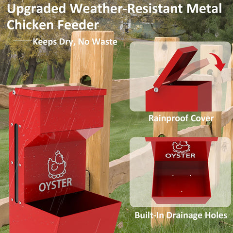 SMFANLIN sturdy metal poultry feeder withstands pecking and weather.