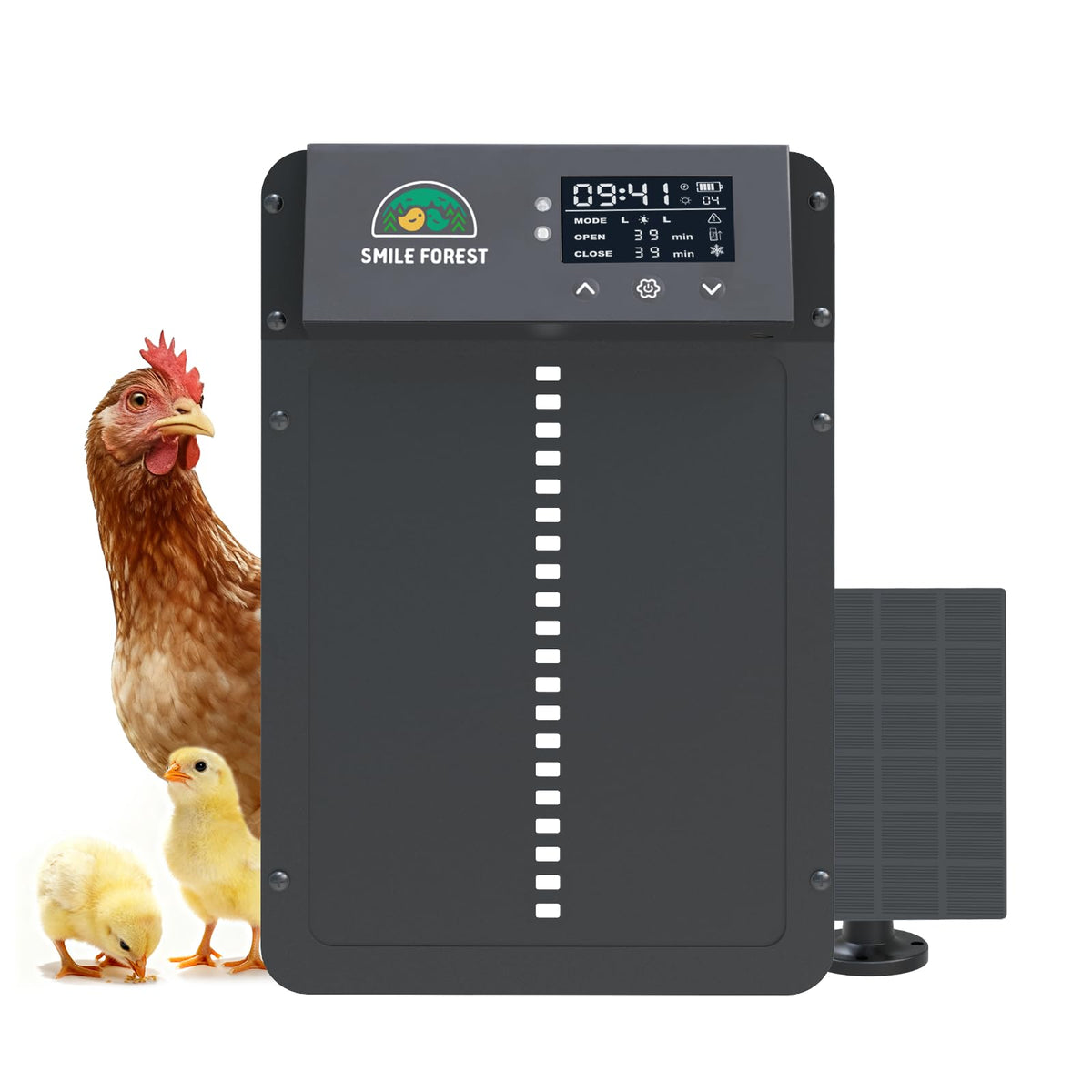 SMILE FOREST automatic chicken door with LCD display for easy scheduling