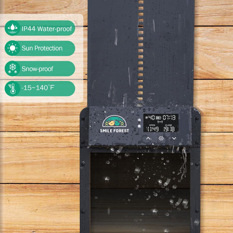 Smile Forest LCD display shows door settings clearly for easy programming