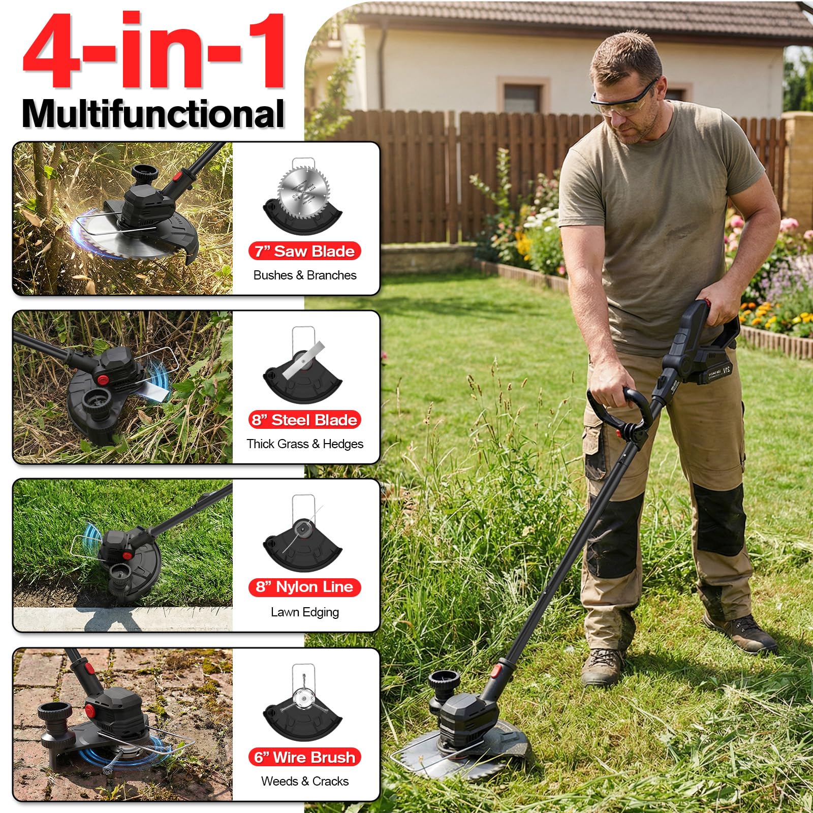 Smilovii 21V cordless wacker with foldable shaft for compact storage.